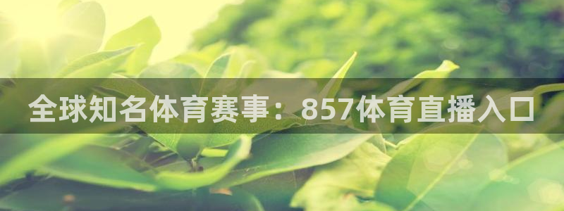 全球知名体育赛事：857体育直播入口